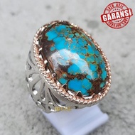 Promo Cincin Batu Pirus Persia Asli Natural Lawas Diskon