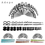 [Adepe] 72Pcs Acrylic Plugs Stainless Steel Tapers 14G-00G Ear Stretching Piercing