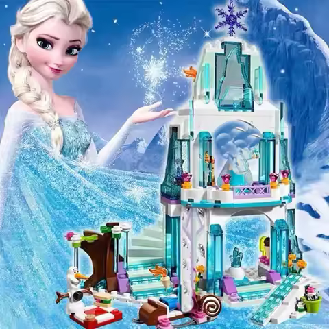 Disney Frozen Elsa Princess Ice Castle Building Blocks 784pcs - LEGO-Compatible STEM Magic Castle Ki