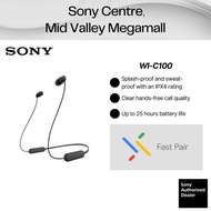 Sony WI-C100 Wireless Bluetooth In-ear Headphones | 25 hours battery life | IPX4 | Voice Assistant