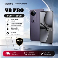 TACNICO V8 Pro 5G Original Smartphone 6.77" FHD+ Display 6GB RAM 128GB ROM 5000mAh Battery AI Techno