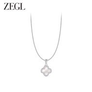 สร้อยคอ ZEGL Four Leaf Clover 925 เงิน โซ่กระดูกไหปลาร้า สร้อยคอแบบติดกระดูกไหปลาร้าสำหรับผู้หญิง เค