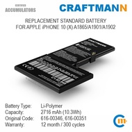 Craftmann Battery 2716mAh for APPLE iPHONE 10 A1865/A1901/A1902