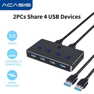 ACASIS USB 3.0 Sharing Switch 2 Computers 4-Port USB Peripheral Switcher Adapter Box Selector for PC