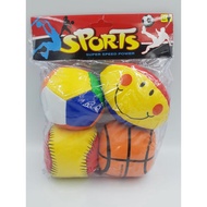 3.5CM 4 PCS SPONGE BALL BALLS SMALL SOLID TENNIS FOOTBALL BASKETBALL BASEBALL BOLA SPAN G KECIL