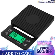 【Chinatera】5/3kg Electronic Drip Coffee Scale 0.1G LCD Digital Display Timer Timer Coffee Weight Sca