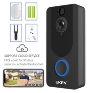 EKEN V7 1080P HD wireless WiFi video intercom doorbell 166 degree wide angle lens adjustable smart video doorbell