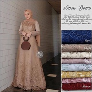 SALE 75% dan COD Jogja Fashion Aura Gown gamis brokat tile mewah model gamis tile mutiara gamis komb