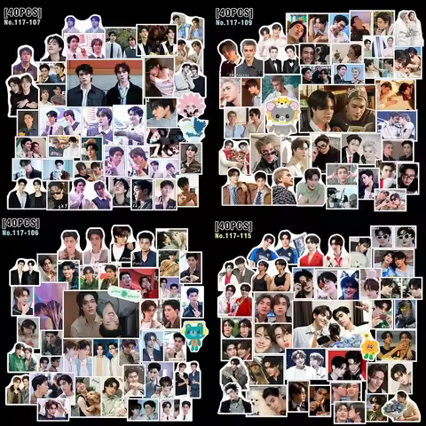 40PCS Waterproof Stickers Set Thai BL Actors Decals for Laptop Luggage Scrapbook DIY Decoration SkyN