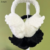 [ZVP] Y2K Angel Wing Soft Plush Keep Warm Winter Headphones for Women Outdoor Earflap Protective Hea