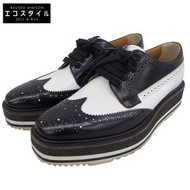 Prada Wing Shoes Women's Black and White Size 37 1E722E 37