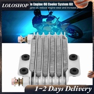 loloshop 85ml Oil Cooler Engine Cooling Radiator System Kit for GY6 100CC-150CC Silver