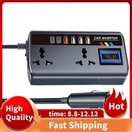 Car Inverter Converter 12V/24V to 220V Car Inverter Converter Fast Charging Ports Portable Automotiv