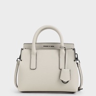 Tas Charles And Keith Double Handle Tote Bag - Cream