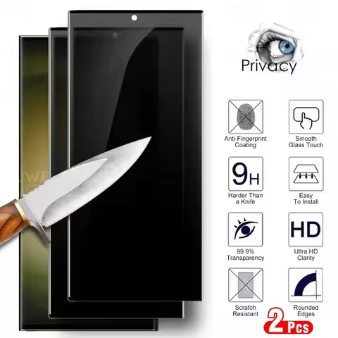 2Pcs For Samsung Galaxy S23 S24 Ultra Privacy Tempered Glass S23Ultra S24Ultra S 24 Plus 5G Anti-spy