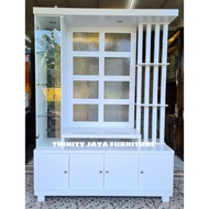 Bufet Partisi Tv 2 Muka Kayu Blokteak /trinityjayafurniture