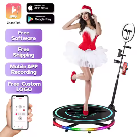 CHACKTOK 360 Photo Booth insta 360 Machine Camera APP Lights With Software Logo Customization Automa