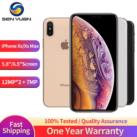 Original Apple iPhone XS/XS Max 4G LTE Mobile Phone 5.8" 4GB RAM 64GB/256GB ROM 12MP+7MP CellPhone H