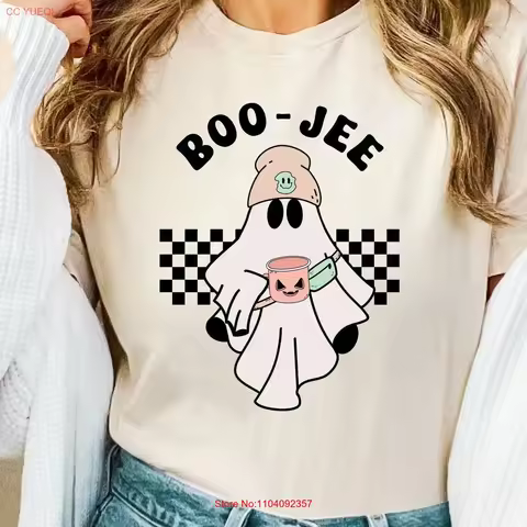 Boo jee Retro GhosT T Shirt Boujee Halloween Season Cute vintage Washed Soft designer clothes fashio