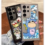 Cute Crayon Shin-chan Hard Clear Case for Samsung S26 S25 Ultra S24 Ultra S25FE A56 S24FE S23 Ultra 
