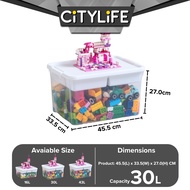 Citylife 16L to 43L Lego Toys Stackable Storage Container Box With Extra Compartment Tray X-60151617