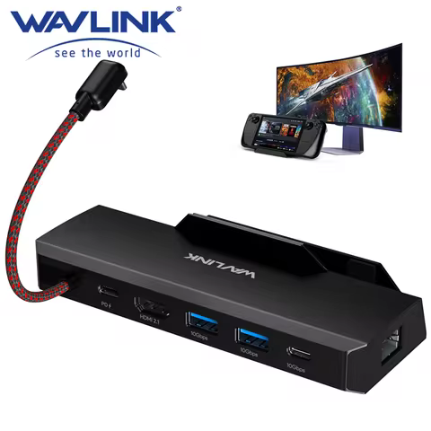WAVLINK Steam Deck/ROG 6-in-1 Docking Station for Steam Deck/ROG Steam Deck Accessories with 4K@144H