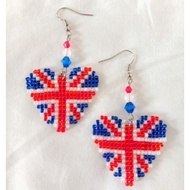Handmade United Kingdom Heart Earrings Jewellery