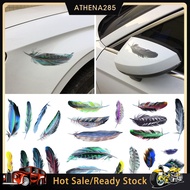 1Set Creative Colorful Feather Car Body Sticker Mirror Decorative Decal Decor