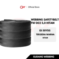 FW 002 5.0cm BLACK | 50mm KTB WEBBING | SAFETYBELT | Bag Strap | BAG STRAP