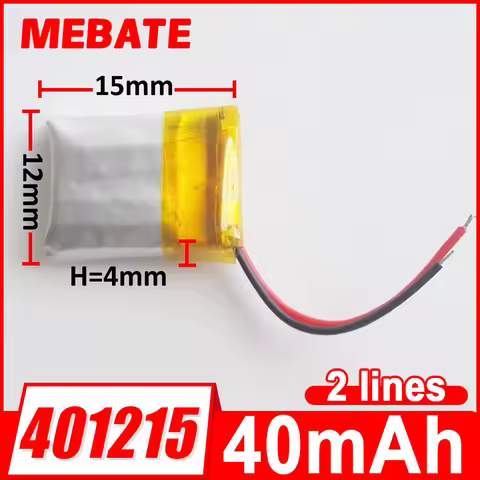 3.7V 40mAh Lithium Polymer Lipo rechargeable battery 401215 For MP3 Mini Bluetooth Headset earphone 