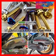 🏁 SET SKRU COVER AIR FILTER BOX YAMAHA NVX NMAX V1 V2 🏁 ORIGINAL HENG THAILAND SCREW AIR FILTER NVX1