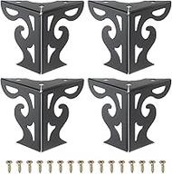 PATIKIL 3 Inch Hollow Out Furniture Legs, Set of 4 Modern Metal Triangle Couch Feet Replacement Sofa