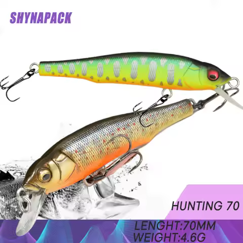 1PCS 70mm 5g Fishing Lure Minnow Hard Bait with 2 Fishing Hooks Crankbait Iscas Artificial Fishing T