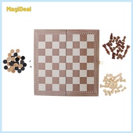 3 in 1 Chess Set Folding Wooden Chess Board & Storage Chess Checkers Backgammon