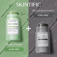 SKINTIFIC Mugwort Acne Clay Stick 40g masker jerawat wajah stick skincare face masker roll stick mas