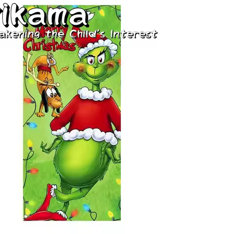VIKAMA Monster Thief Christmas Door Curtain and Banner Decoration, Suitable for Christmas Party Deco