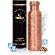 Pure Copper Water Bottle 34 oz (1 Liter) – Ayurvedic Copper Drinking Bottle – Leak Proof Bottle for 