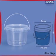 First ถังน้ำแข็งพลาสติก 300ml 500ml 1000ml กระปุกเก็บอาหารมีฝาโปร่งใส Clear Plastic Bucket