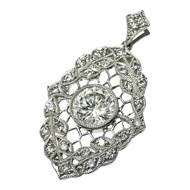 Center diamond (estimated H-I1-GD) 1.004ct, surrounding diamonds totaling 0.26ct, pendant top Pt950 