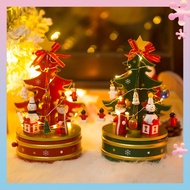 Christmas gift wooden rotating music box Music Box Christmas tree decoration children Christmas gift birthday gift