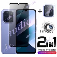 POCO C85 4G 2in1 Private Screen With Lens Film For Poco C85 PocoC85 4G Privacy Screen Protector Temp