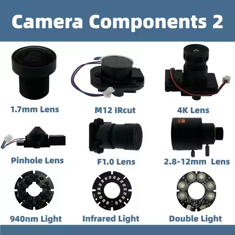 Camera Components 5MP 4K M12 Lens F1.0 All Color 650nm Filter Infrared Warmlight Double light Baord 