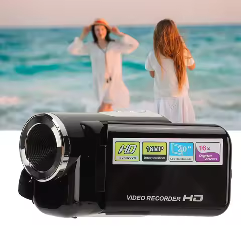 Camcorder Digital Camera Recorder 16MP Simple 16x Zoom Handheld 2 Inch Display for Outdoor Shooting 