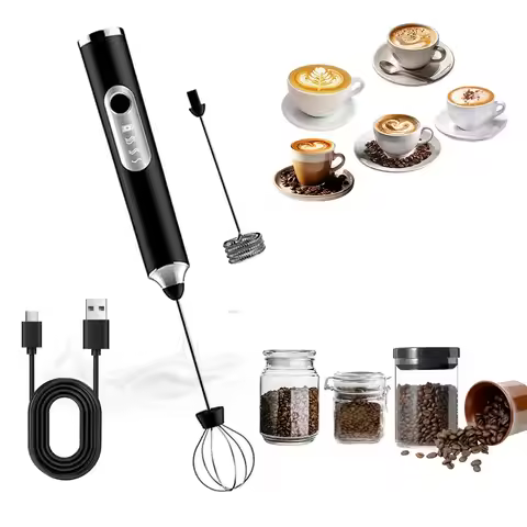 Wireless Electric Milk Frother Handheld Egg Beater USB Rechargeable Handheld Coffee Mixer Milkshake 