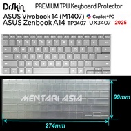 Keyboard Protector ASUS VivoBook 14 M1407 ZenBook A14 UX3407 TP3407 (2025) - DrSkin PREMIUM TPU CLEA