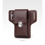 AT/ Genuine Leather Mobile Phone Bag Waist Leather Mobile Phone Case Mobile Phone Bag Men's Working Site Workers Mobile