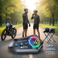 Y12PRO Bluetooth Helmet Headset 1000mAh, 120H Playtime, IP67 Waterproof, 1000M 2-Rider Intercom