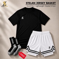 Luckysport 2-in-1 Basketball Running Jersey and Anti-Slip Sports Socks Set