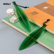 FKILLAONE Letter Opener Bookmark, Plastic Durable Willow Leaf Shape Letter Opener Tool, Portable Pointed Tip Safe Green