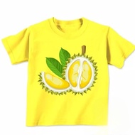Durian 2D Kids Tee Short-Sleeve Top Fun Fruit Print Shirt for Boys Girls 2-14 Years